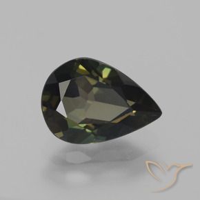 Rupina de grãos Marrom escuro Natural 1.57ct, Formato de pêra, VVS