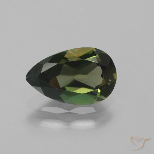1.42ct Natural Marrom esverdeado Rupina de grãos, Formato de pêra, VVS