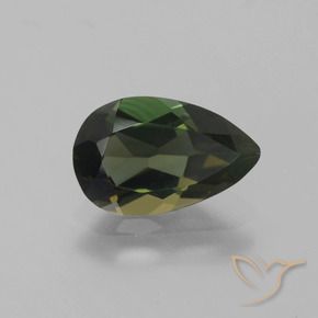 Rupina de grãos Marrom esverdeado Natural 1.42ct, Formato de pêra, VVS