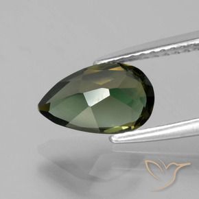 Rupina de grãos Marrom esverdeado Natural 1.42ct, Formato de pêra, VVS