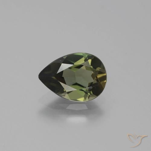 1.35ct Natural Marrom esverdeado Rupina de grãos, Formato de pêra, VVS