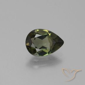 Rupina de grãos Marrom esverdeado Natural 1.35ct, Formato de pêra, VVS