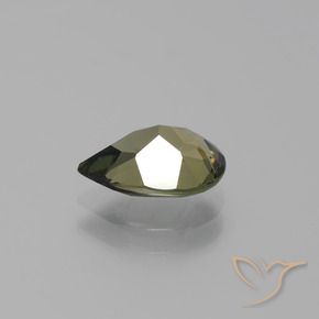 Rupina de grãos Marrom esverdeado Natural 1.35ct, Formato de pêra, VVS