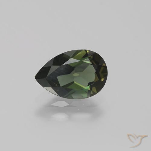 1.15ct Natural Verde escuro Rupina de grãos, Formato de pêra, VVS