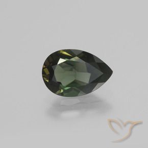 Rupina de grãos Verde escuro Natural 1.15ct, Formato de pêra, VVS