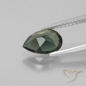 Rupina de grãos Verde escuro Natural 1.15ct, Formato de pêra, VVS