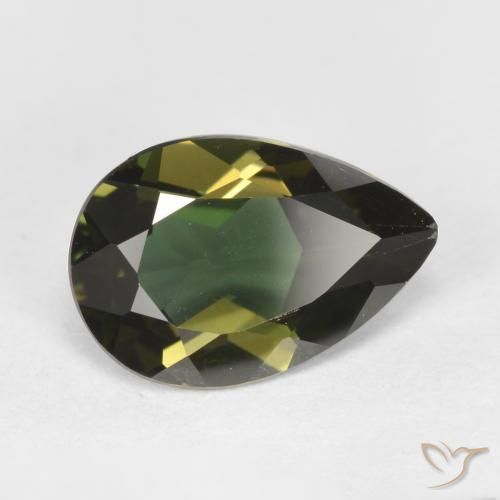 1.13ct Natural Marrom esverdeado Rupina de grãos, Formato de pêra, VVS