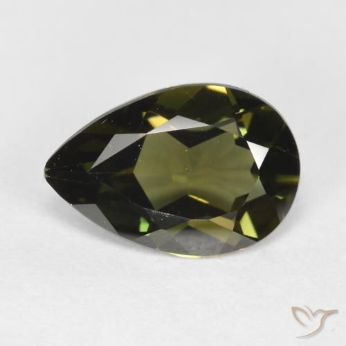 Rupina de grãos Marrom esverdeado Natural 1.13ct, Formato de pêra, VVS
