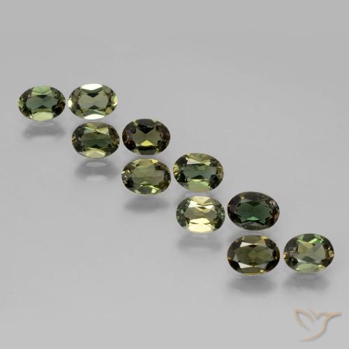 3.33ctw Natural Verde acastanhado Rupina de grãos, oval, VVS-VS