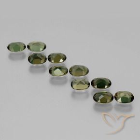 Pedras preciosas de Rupina de grãos Verde acastanhado natural de 3.33 ct, oval, VVS-VS