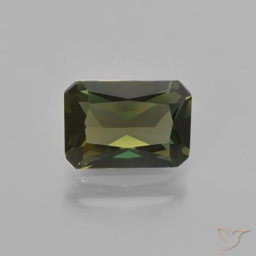 1.27ct Natural Marrom esverdeado Rupina de grãos, Corte Esmeralda, VVS