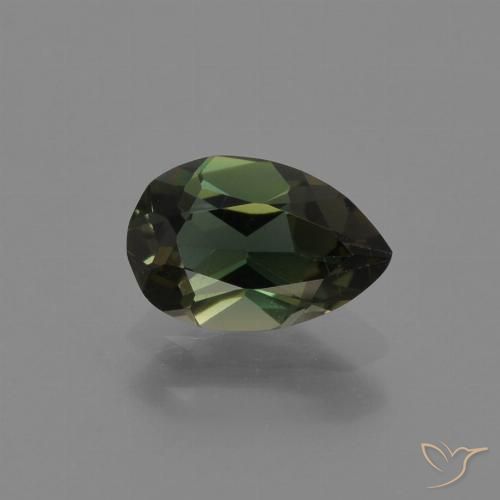 0.70ct Natural Verde escuro Rupina de grãos, Formato de pêra, VVS