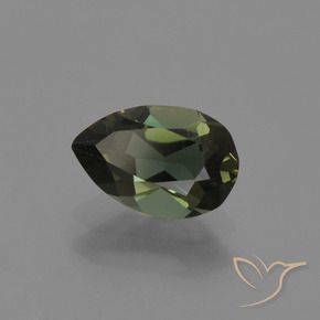 Rupina de grãos Verde escuro Natural 0.70ct, Formato de pêra, VVS