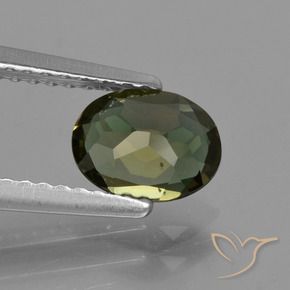 Rupina de grãos Verde acastanhado Natural 0.75ct, oval, VVS-VS