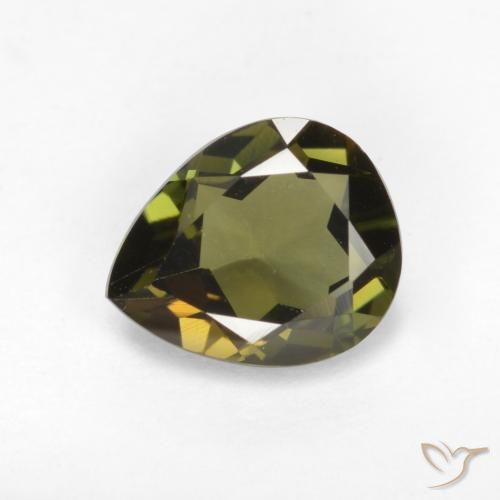 0.71ct Natural Verde escuro Rupina de grãos, Formato de pêra, VVS