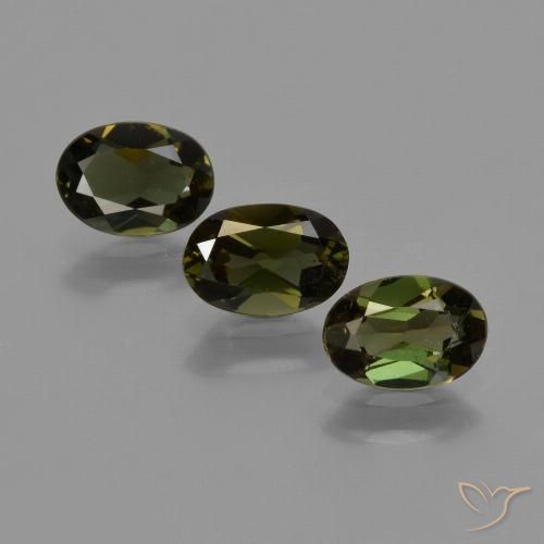 1.52ctw Natural Verde escuro Rupina de grãos, oval, VS