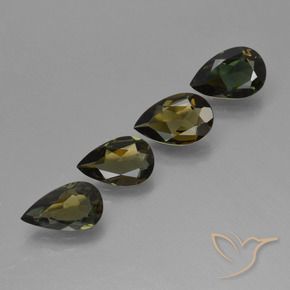 Pedras preciosas de Rupina de grãos Verde escuro natural de 1.97 ct, Formato de pêra, VVS-VS