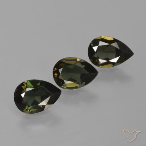 Pedras preciosas de Rupina de grãos Marrom esverdeado natural de 2.30 ct, Formato de pêra, VVS-VS