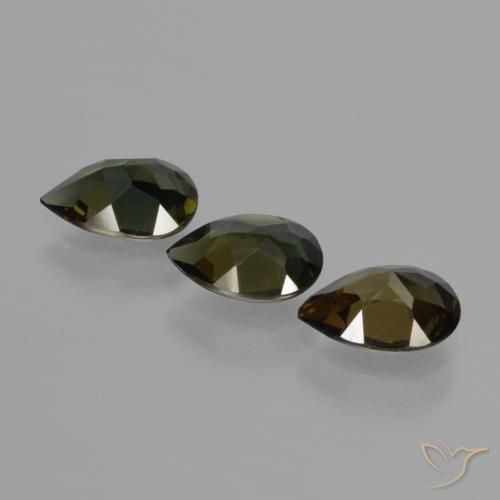 Pedras preciosas de Rupina de grãos Marrom esverdeado natural de 2.30 ct, Formato de pêra, VVS-VS