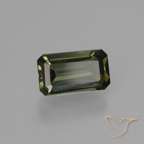 Rupina de grãos Verde acastanhado Natural 0.62ct, Corte Octógono / Esmeralda, VVS