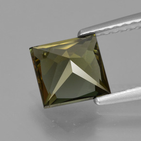 Kornerupina verde natural 1,32ct, quadrado, VS-SI
