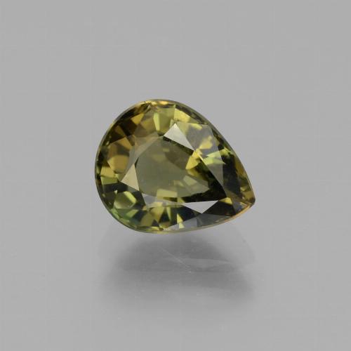Kornerupina verde natural 1,76ct, formato de pêra, VS