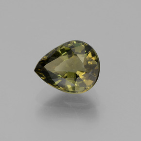 Kornerupina verde natural 1,76ct, formato de pêra, VS