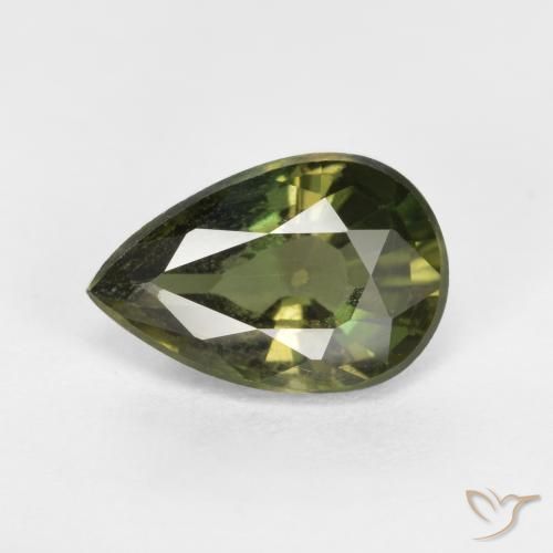 1.51ct Natural Verde escuro Rupina de grãos, Formato de pêra, VS