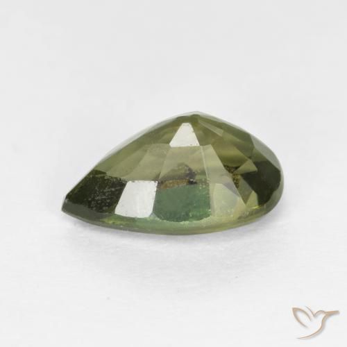 Rupina de grãos Verde escuro Natural 1.51ct, Formato de pêra, VS