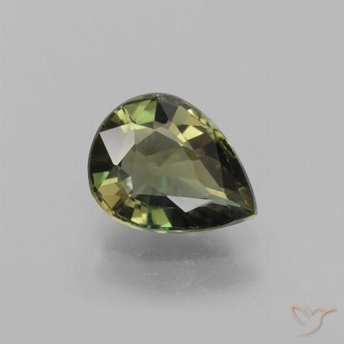 1.35ct Natural Terra Verde Rupina de grãos, Formato de pêra, VVS-VS