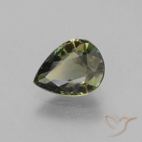 Rupina de grãos Terra Verde Natural 1.35ct, Formato de pêra, VVS-VS