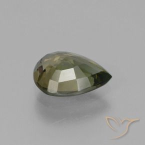 Rupina de grãos Verde acastanhado Natural 1.41ct, Formato de pêra, VS