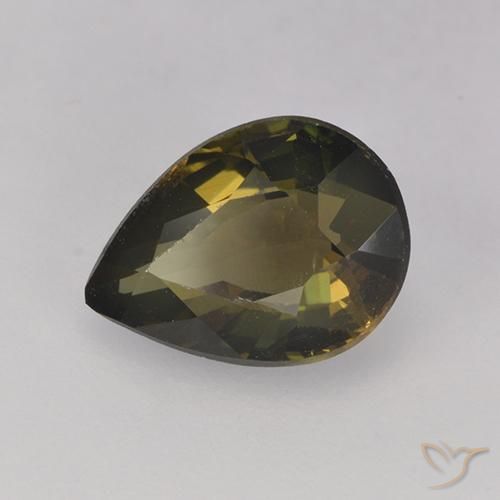 Rupina de grãos Marrom esverdeado Natural 1.80ct, Formato de pêra, VS