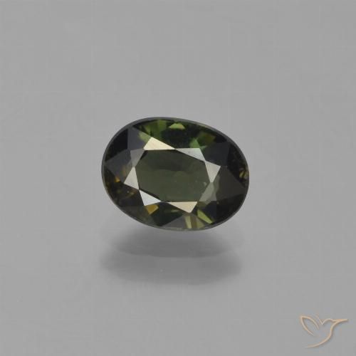 1.24ct Natural Verde escuro Rupina de grãos, oval, VVS