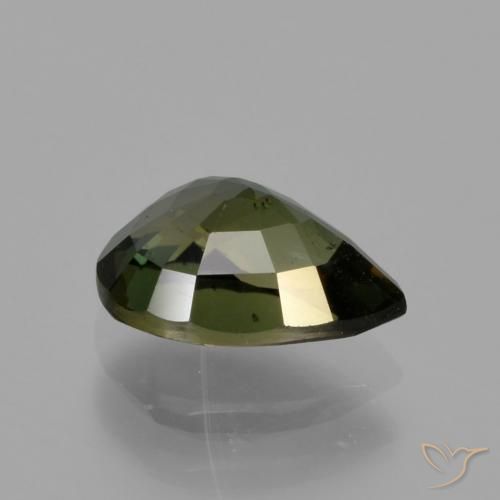Rupina de grãos Verde acastanhado Natural 1.16ct, Formato de pêra, VVS-VS