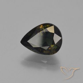 Rupina de grãos Marrom esverdeado Natural 2.61ct, Formato de pêra, VS