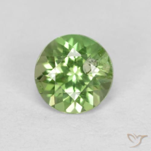 0.21ct Natural Verde claro Rupina de grãos, Redondo, SI