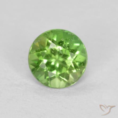 0.19ct Natural Verde médio Rupina de grãos, Redondo, SI