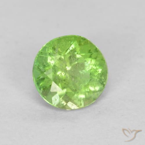 0.21ct Natural verde vivo Rupina de grãos, Redondo, SI