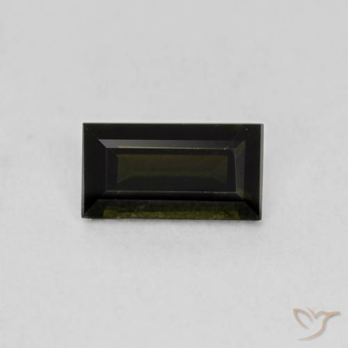 0.48ct Natural Verde acastanhado Rupina de grãos, baguete, VVS-VS