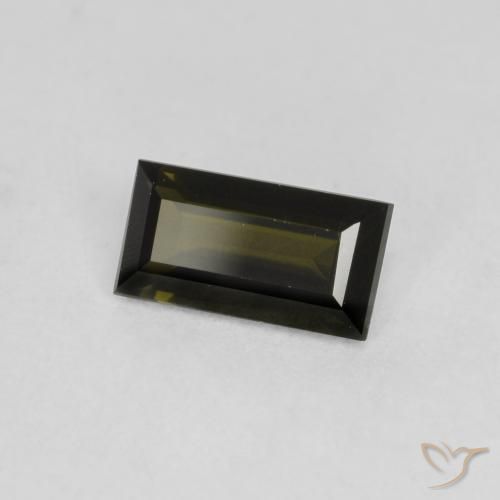Rupina de grãos Verde acastanhado Natural 0.48ct, baguete, VVS-VS