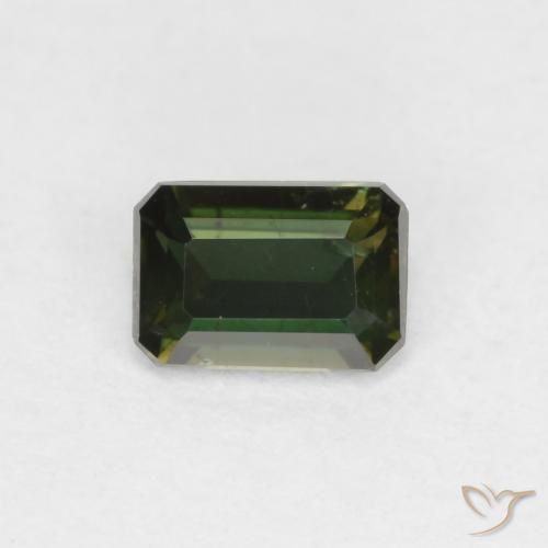 0.45ct Natural Verde escuro Rupina de grãos, Corte Esmeralda, VS