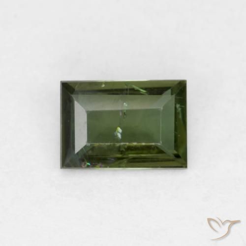 0.44ct Natural Verde floresta Rupina de grãos, baguete, VS