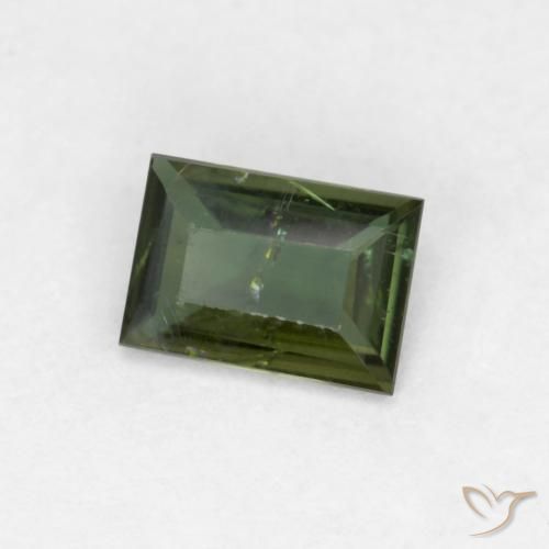 Rupina de grãos Verde floresta Natural 0.44ct, baguete, VS