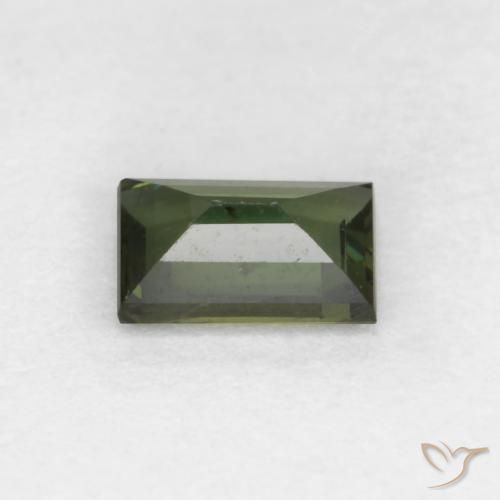 Rupina de grãos Verde floresta Natural 0.44ct, baguete, VS