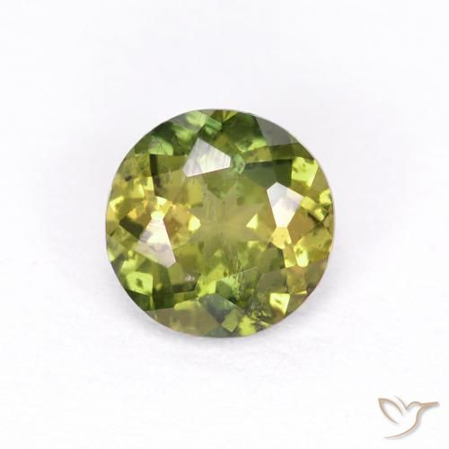 0.40ct Natural Verde amarelado Rupina de grãos, Redondo, VS-SI