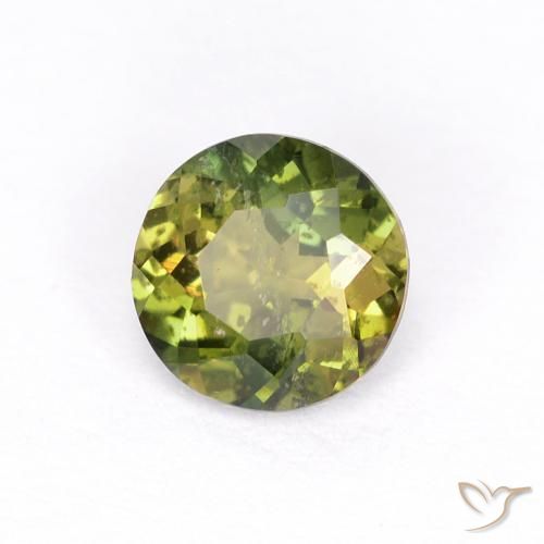 Rupina de grãos Verde amarelado Natural 0.40ct, Redondo, VS-SI