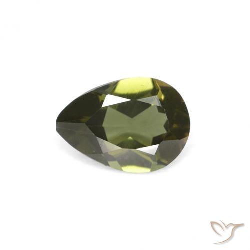 0.34ct Natural Verde escuro Rupina de grãos, Formato de pêra, VVS