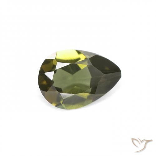 Rupina de grãos Verde escuro Natural 0.34ct, Formato de pêra, VVS