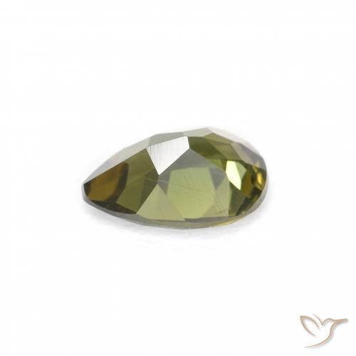 Rupina de grãos Verde escuro Natural 0.34ct, Formato de pêra, VVS